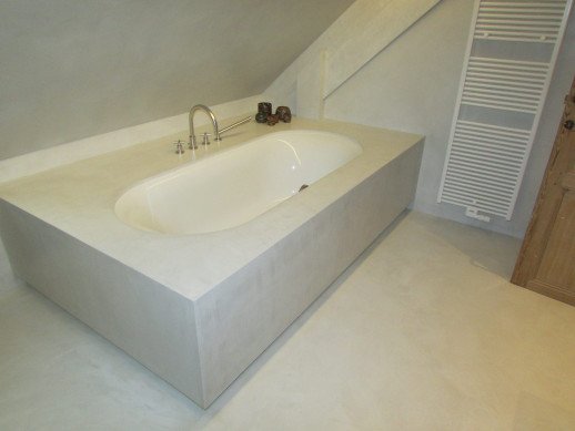 Betonlook in badkamer Stekene, Oost-Vlaanderen